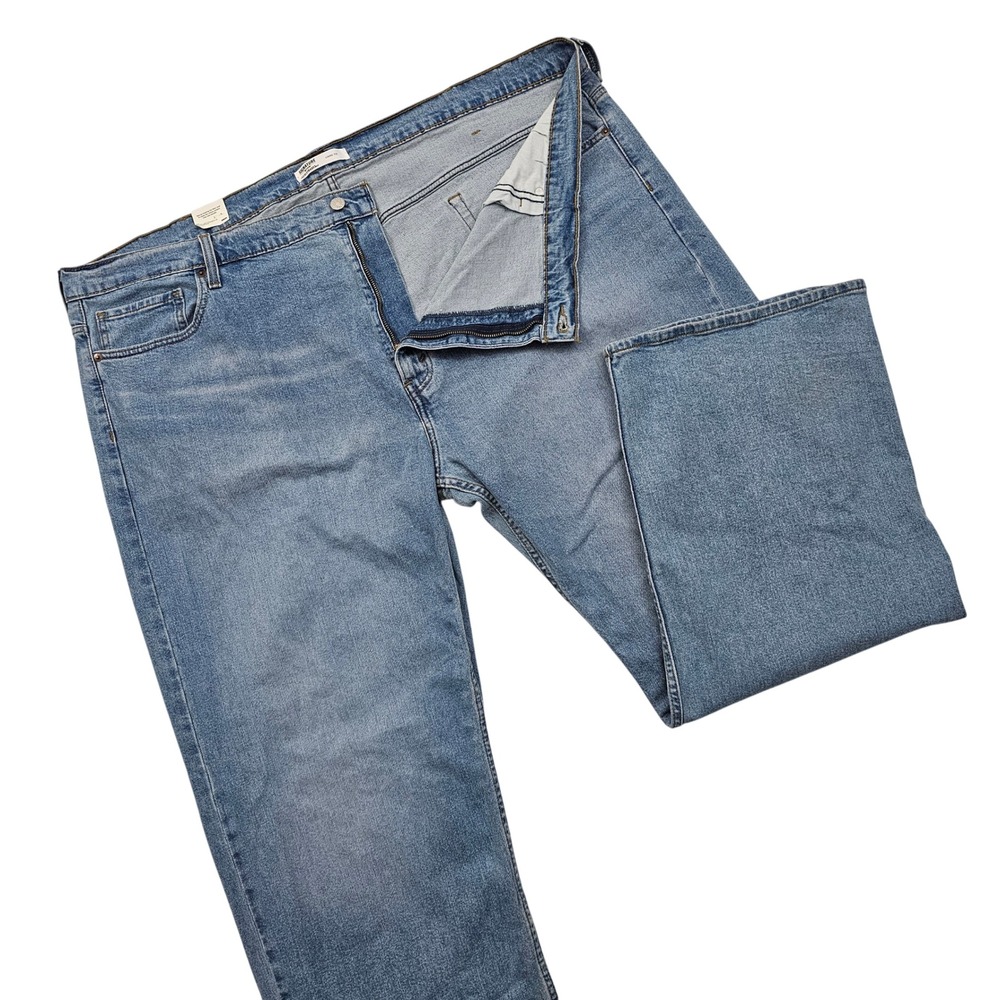 Signature Levi Strauss Mens 48x31 Blue Light Wash Loose Fit Jeans Denim‎ New
